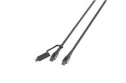 Câble iCAN MFi Type-C Mâle vers Type-C Mâle + Lightning Mâle, 6 pieds