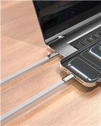 iCAN USB 2.0 Ultra-thin Type-C Male to Male Flat Cable, 240W, 3ft