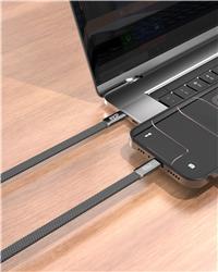 iCAN USB 2.0 Ultra-thin Type-C Male to Male Flat Cable, 240W, 3ft