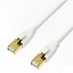 iCAN CAT8 Premium Ethernet Cable, S/FTP, 40Gbps 2000MHz,  100FT, White