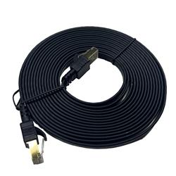 iCAN CAT7 Shielded Flat Ethernet Cable, 10Gbps, STP, 15FT, Black