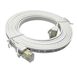 iCAN CAT8 Flat Shielded Ethernet Cable, 40Gbps, STP, 10FT, White