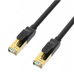 Câble Ethernet iCAN CAT8 Premium, S/FTP, 40 Gbit/s, 2 000 MHz, 30 cm, noir