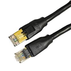 Câble de raccordement Ethernet CAT7 iCAN, haut débit 10 Gbit/s 600 MHz, double blindage S/FTP 26 AWG, plaqué or, 1 pi, noir