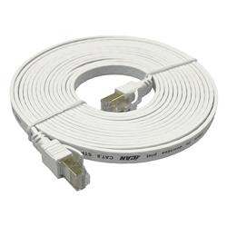 iCAN CAT8 Flat Shielded Ethernet Cable, 40Gbps, STP, 15FT, White