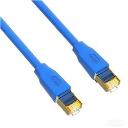 iCAN CAT7 Ethernet Patch Cable, High Speed 10Gbps 600MHz, Double Shielded S/FTP 26AWG, Gold Plated, 25FT, Blue