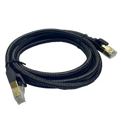 iCAN CAT8 Braided Ethernet Cable, 40Gbps 2000Mhz, S/FTP 26AWG, 7FT(Open Box)