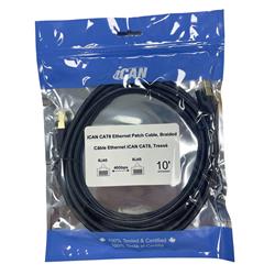 Câble Ethernet tressé iCAN CAT8, 40 Gbit/s, 2 000 MHz, S/FTP 26 AWG, 3 m