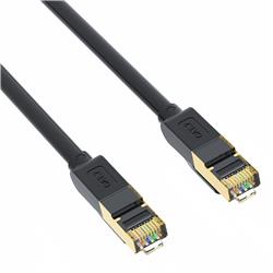 Câble Ethernet iCAN CAT7, 10 Gbit/s 600 MHz, SSTP, plaqué or, 15 m, noir