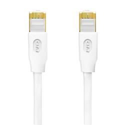 iCAN CAT7 Ethernet Patch Cable, High Speed 10Gbps 600MHz, Double Shielded S/FTP 26AWG, Gold Plated, 6FT, White