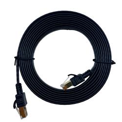 iCAN CAT7 Shielded Flat Ethernet Cable, 10Gbps, STP, 10FT, Black