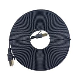 iCAN CAT7 Shielded Flat Ethernet Cable, 10Gbps, STP, 25FT, Black