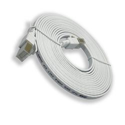 iCAN CAT7 Shielded Flat Ethernet Cable, 10Gbps, STP, 15FT, White(Open Box)