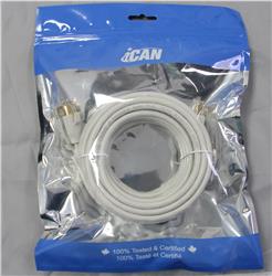Câble de raccordement Ethernet CAT7 iCAN, haut débit 10 Gbit/s 600 MHz, double blindage S/FTP 26 AWG, plaqué or, 25 pieds, b...