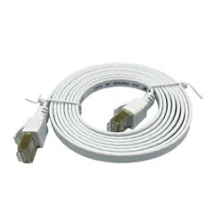 iCAN CAT7 Shielded Flat Ethernet Cable, 10Gbps, STP, 7FT, White