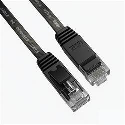 iCAN CAT6 Flat Gigabit Ethernet Cable, 1000Mbps, 32AWG, 10FT, Black