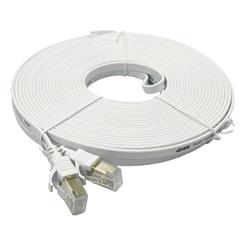 iCAN CAT7 Shielded Flat Ethernet Cable, 10Gbps, STP, 50FT, White
