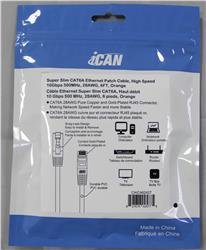 iCAN CAT.6A 6 ft 28AWG 10Gbps Orange