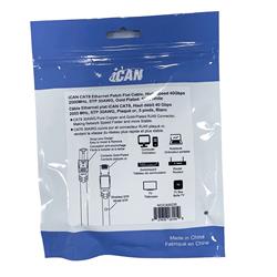 iCAN CAT8 Flat Shielded Ethernet Cable, 40Gbps, STP, 5FT, White