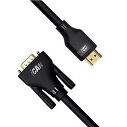 Câble HDMI vers VGA iCAN, mâle vers mâle, plaqué or, 3 m, noir