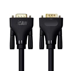 Câble iCAN SVGA 1080P à 60 Hz, mâle vers mâle, plaqué or, 4,5 m, noir