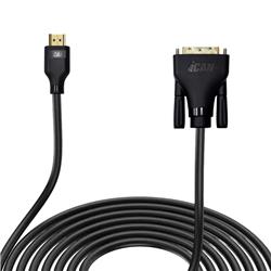 Câble iCAN HDMI vers DVI (DVI-D) double liaison, mâle vers mâle, 1,8 m