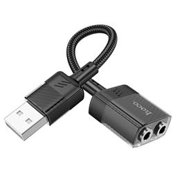 Hoco Type-A Male to 2*3.5mmAudio Female, Nylon braided