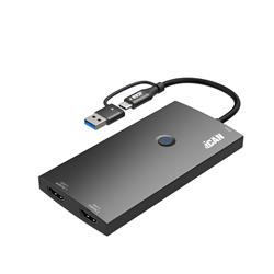 Adaptateur iCAN USB-C vers double HDMI 4K@60Hz + PD 100 W