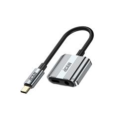 iCAN Type-C Male to Type-C Charging+3.5mm Audio Female Adapter