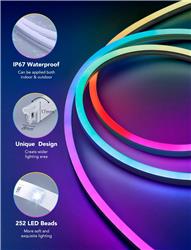 Kingunion 9.8ft LED RGB Neon Rope Lights, Remote Control.