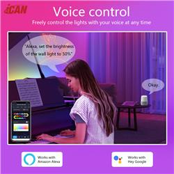 Guirlande lumineuse néon iCAN RGB+IC, bandes lumineuses LED de 9,8 pieds, synchronisation musicale.