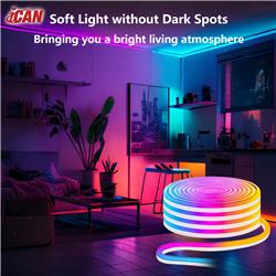 iCAN RGB+IC Neon Rope Light, 16.4ft LED Strip Lights, Music Sync.