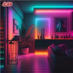 iCAN RGB+IC Neon Rope Light, 16.4ft LED Strip Lights, Music Sync.