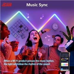 iCAN RGB+IC Neon Rope Light, 16.4ft LED Strip Lights, Music Sync.