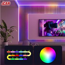 Bandes lumineuses LED iCAN RGB+IC COB 16,4 pieds, synchronisation musicale, décoration intérieure.
