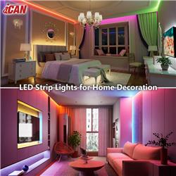 Bandes lumineuses LED iCAN RGB+IC COB 16,4 pieds, synchronisation musicale, décoration intérieure.