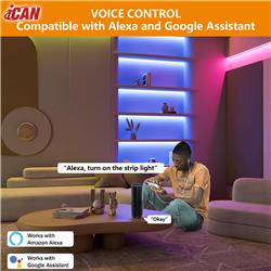 Bandes lumineuses LED iCAN RGB+IC COB 32,8 pieds, synchronisation musicale, décoration intérieure.