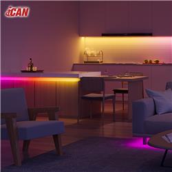 Bandes lumineuses LED iCAN RGB+IC COB 32,8 pieds, synchronisation musicale, décoration intérieure.