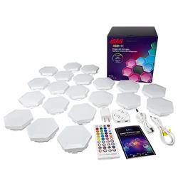 iCAN Hexagon Light Panels, RGB+IC Hexagon LED Wall Lights, Wi-Fi Smart Home Decor Creative Wall Lights with Music Sync, Works with Alexa Google Assistant for Indoor Decor, Gaming Decor, 20 Pack.