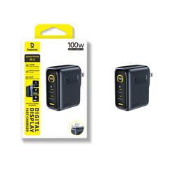 Baseus 100W 3-Port GaN Display Wall Charger with 100W C to C cable