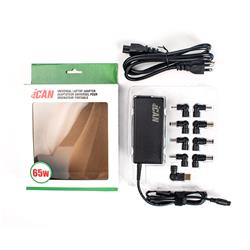 iCAN 65W Universal Laptop Charger with 9 DC Tips