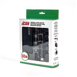 iCAN 65W Universal Laptop Charger with 9 DC Tips