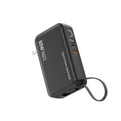 iCAN 3-in-1 10000mAh 65W Portable Charger w/ Type-C Built-in Cable