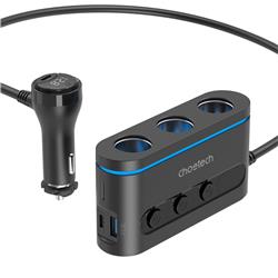 Choetech Chargeur de voiture 78 W à 3 ports avec 3 ports allume-cigare