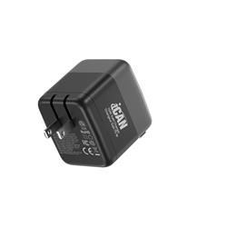 iCAN Chargeur GaN PD portable à 2 ports 70 W avec câble rétractable