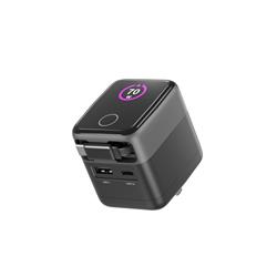 iCAN Chargeur GaN PD portable à 2 ports 70 W avec câble rétractable