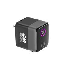 iCAN Chargeur GaN PD portable à 2 ports 70 W avec câble rétractable