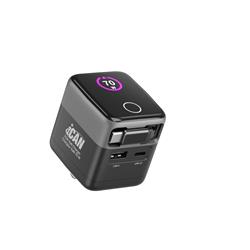 iCAN Chargeur GaN PD portable à 2 ports 70 W avec câble rétractable