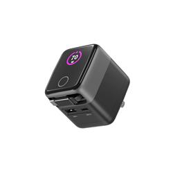 iCAN Chargeur GaN PD portable à 2 ports 70 W avec câble rétractable