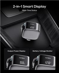 CUKTECH 85W 3-in-1 Digital Car Charger with 2.3 Ft Cable